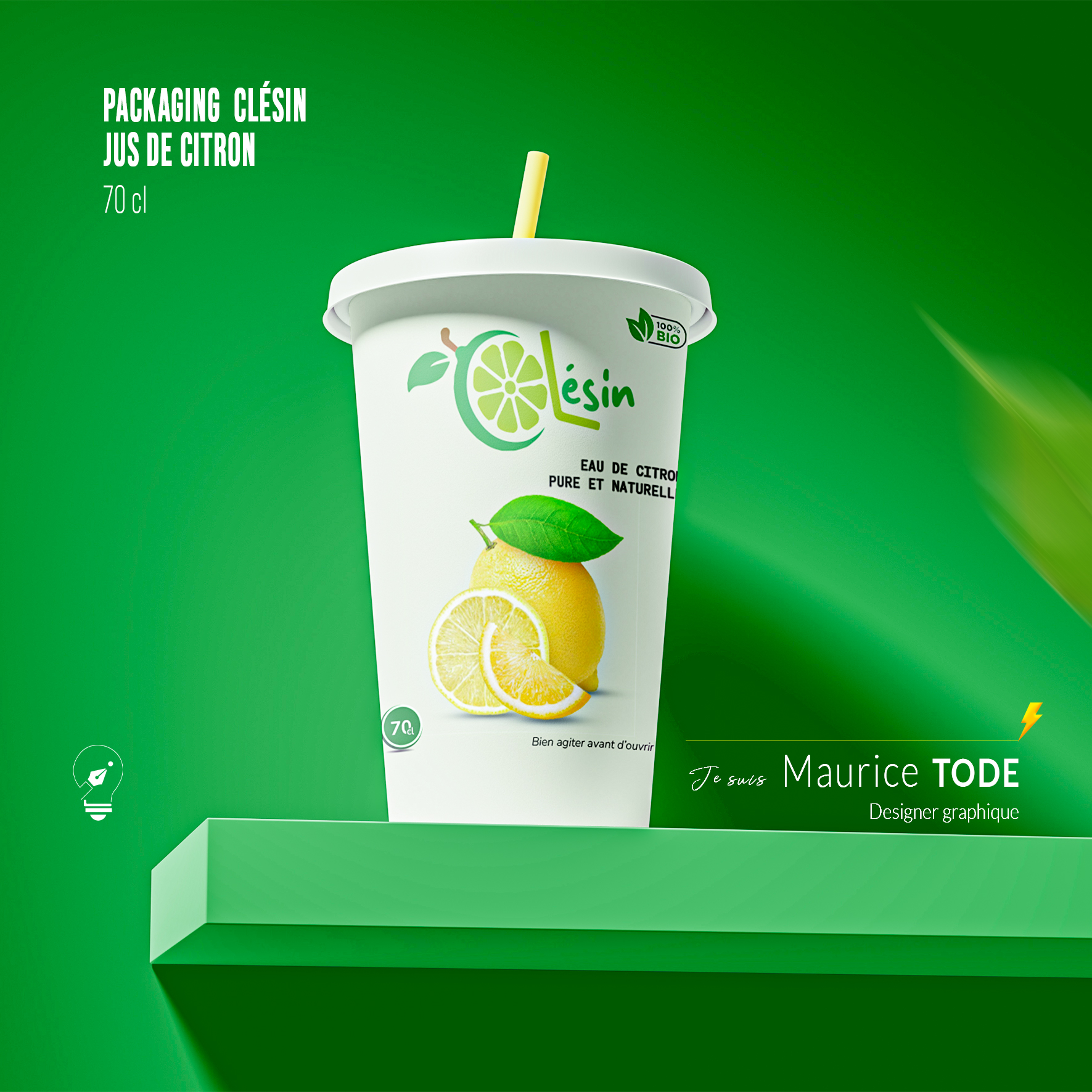 Identité visuelle & packaging Jus de citron Clésin